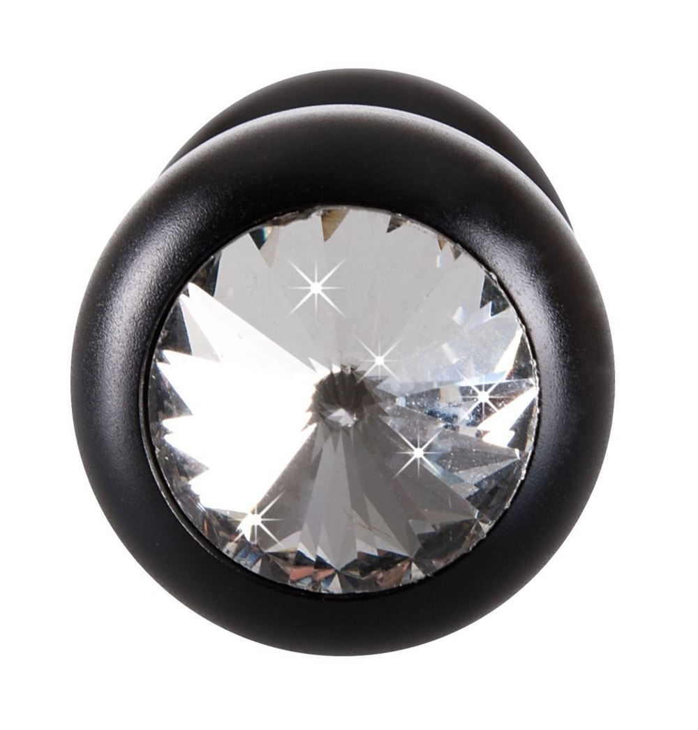 Анальная втулка Diamond Plug M - 8 см. (Цвет: черный)