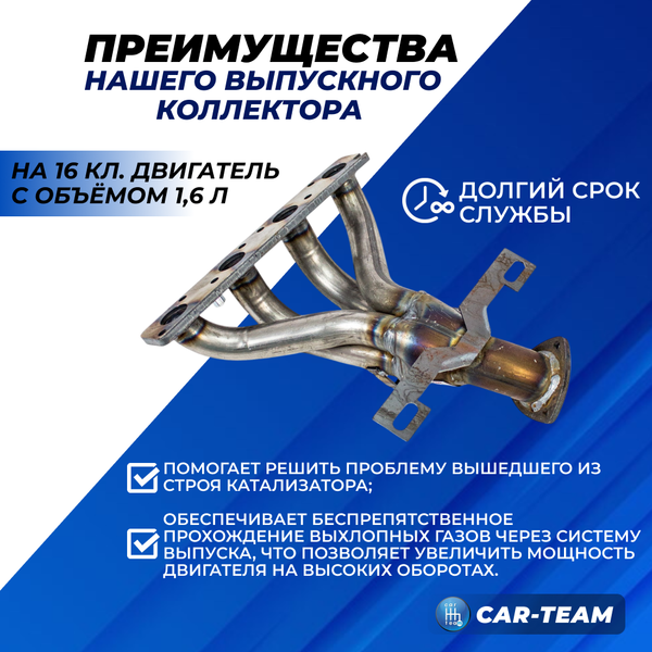 Вставка "Stinger" 4-1 вместо штатного катализатора на Лада Ларгус 1.6 16кл под 2 д.к. (Двигатель ВАЗ)