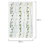 Шторка для ванной PEVA, 180х180 см, кольца в комплекте, 3 дизайна ассорти,растения, PRIMILA, 700076