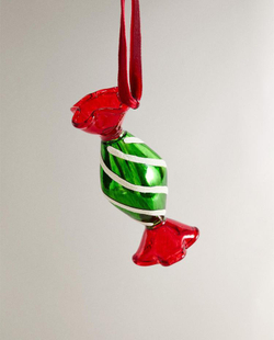 ZARA HOME НОВОГОДНЕЕ УКРАШЕНИЕ «КОНФЕТА», ЗЕЛЕНЫЙ