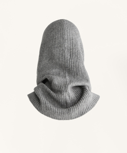 OYSHO Вязаная балаклава в рубчик, серый