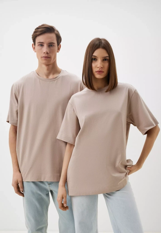 Футболка оверсайз унисекс Anyday T-shirt 02, цвет бежевый