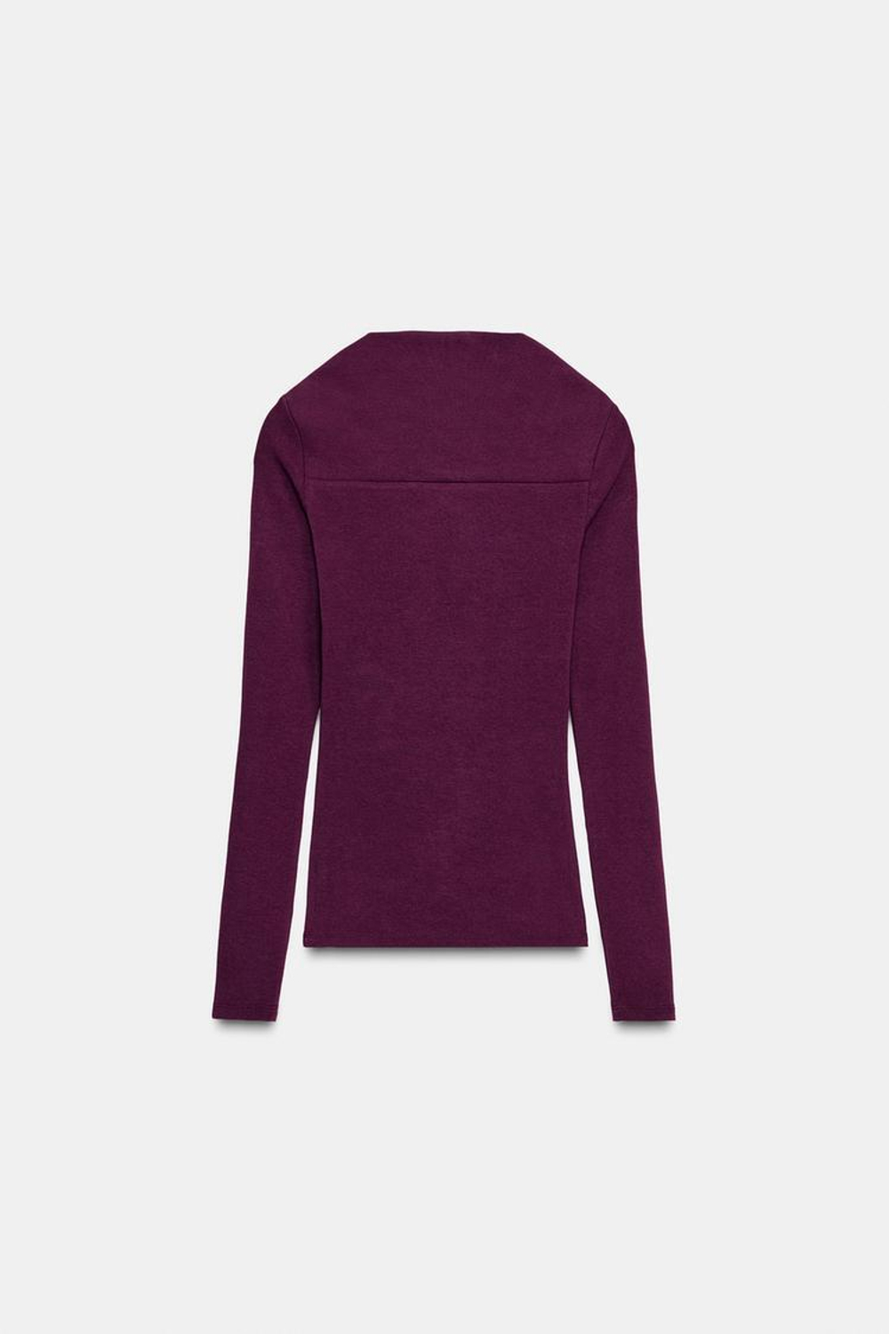 ZARA ФУТБОЛКА В РУБЧИК С ДЛИННЫМИ РУКАВАМИ, ВИННЫЙ