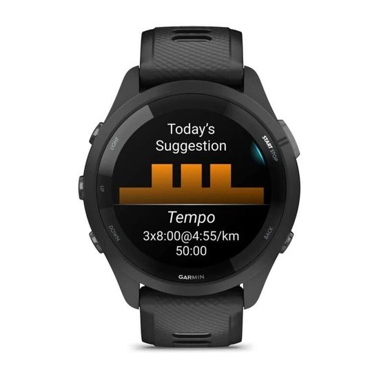 Умные часы Garmin Forerunner 265 черные с черно-серым ремешком