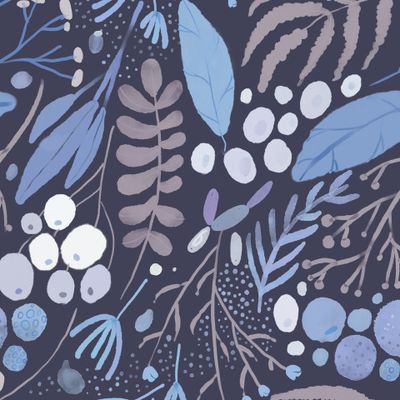 Лес, ягоды, листья, растения