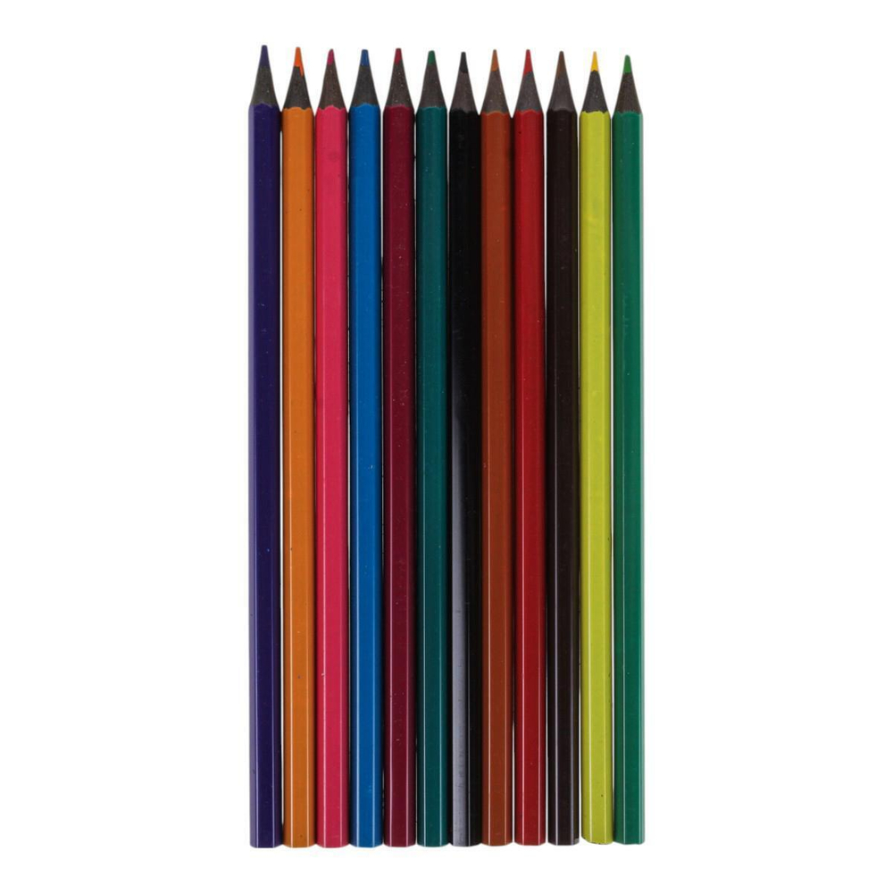 Набор цветных карандашей "Мир детства" 12 штук пластиковые, в коробке