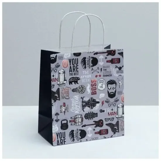 Пакет подарочный крафтовый, упаковка, «Крутой», 22 х 25 х 12 см