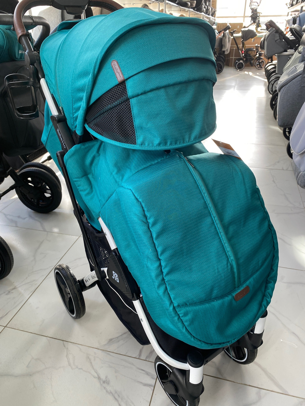 Коляска прогулочная Babalo 2023 Изумруд белая рама