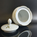 Сахарница фарфоровая, деколь розы, золочение, клеймо Kahla, Кахла, ГДР, винтаж 1968-1987 гг