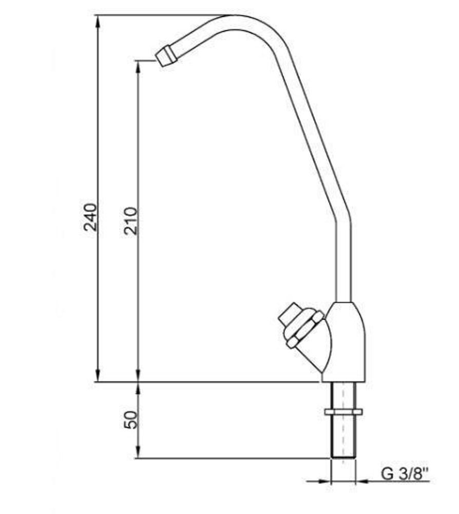 Кран высокий для питьевого фонтана 10071.B глянцевый