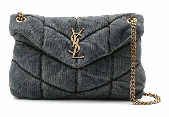 Сумка Saint Laurent Puffer Loulou Medium синий