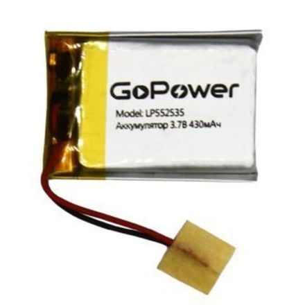 Аккумулятор Li-Pol GoPower LP552535 PK1 3.7V 430mAh (1/10/250)
