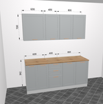 Модульная кухня "Квадро " 1800 Серый эмалит