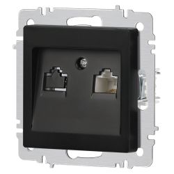 Розетка Intro Accent 6-303-05 информационная RJ45 IP20 СУ антрацит