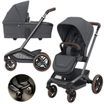 Детская коляска Maxi-Cosi Fame 3 в 1 с автокреслом Coral 360 Essential grey Twillic Graphite/графит