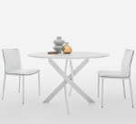 Стол М-City DISAUR Barone (01.92) G093 Хром, С150 Э-Бел. Гл. стекло, L021Алюм.Вставка