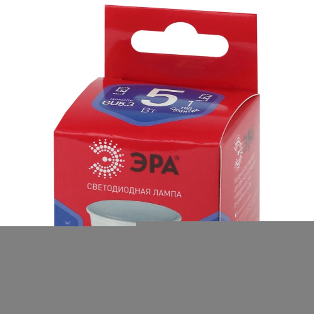 Лампочка светодиодная ЭРА RED LINE LED MR16-5W-865-GU5.3 R GU5.3 5 Вт софит холодный дневной свет