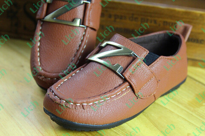 Мокасины детские с металлической пряжкой и вставками резинкой