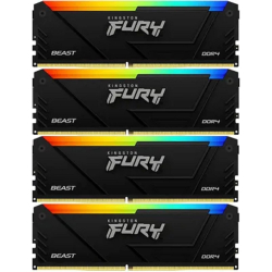 Оперативная память Память оперативная / Kingston 32GB 2666MT / s DDR4 CL16 DIMM (Kit of 4) FURY Beast RGB