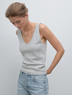 Massimo Dutti Топ из смесового хлопа, серый