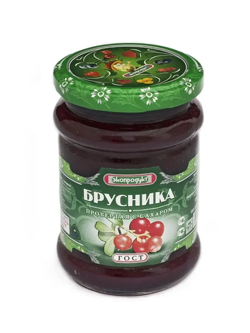 Брусника и Клюква протертая с сахаром ст/б 320 гр