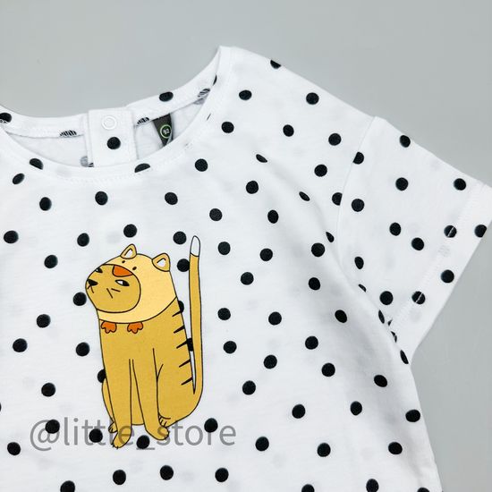 Футболка хлопковая "Горошки" белая