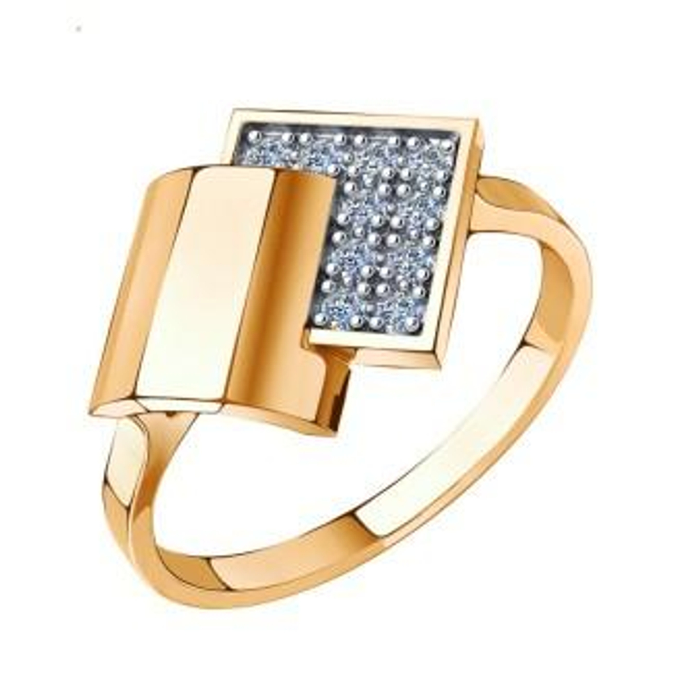 Кольцо из золота с фианитами