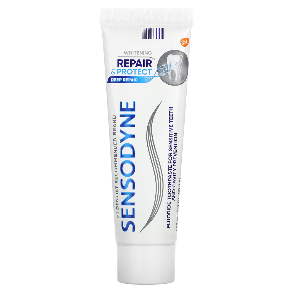 Sensodyne, Отбеливающая зубная паста Repair & Protect с фтором, 96,4 г (3,4 унции)