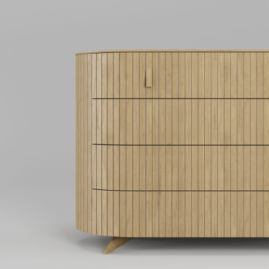 Комод 4 ящика Эклипс (натуральный дуб), 126x87x54 см