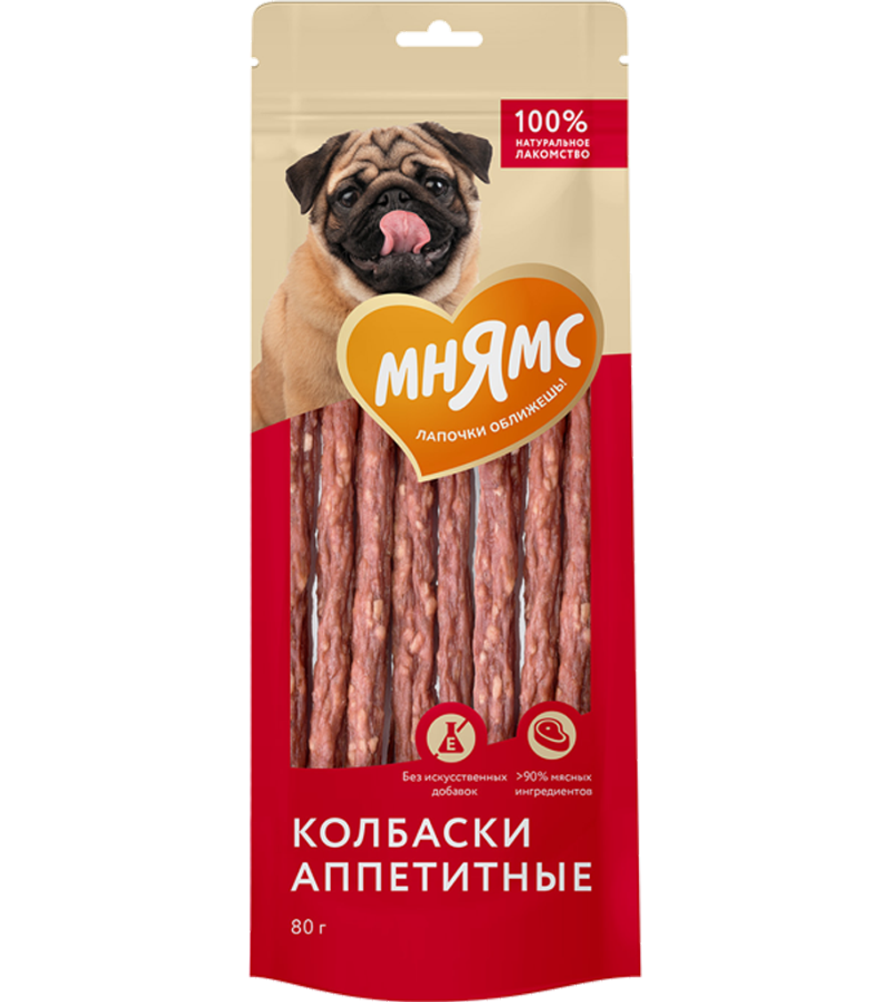 Мнямс Лакомство для собак Колбаски аппетитные 80гр.