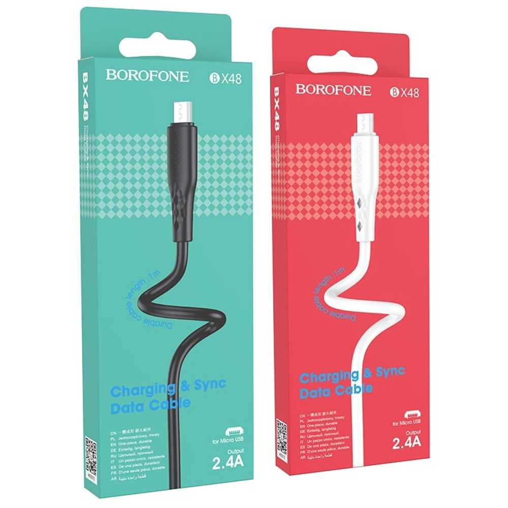 Кабель USB - Micro BOROFONE BX48 (белый) 1м