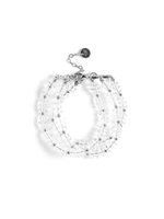 Браслет "White night" из горного хрусталя Silver