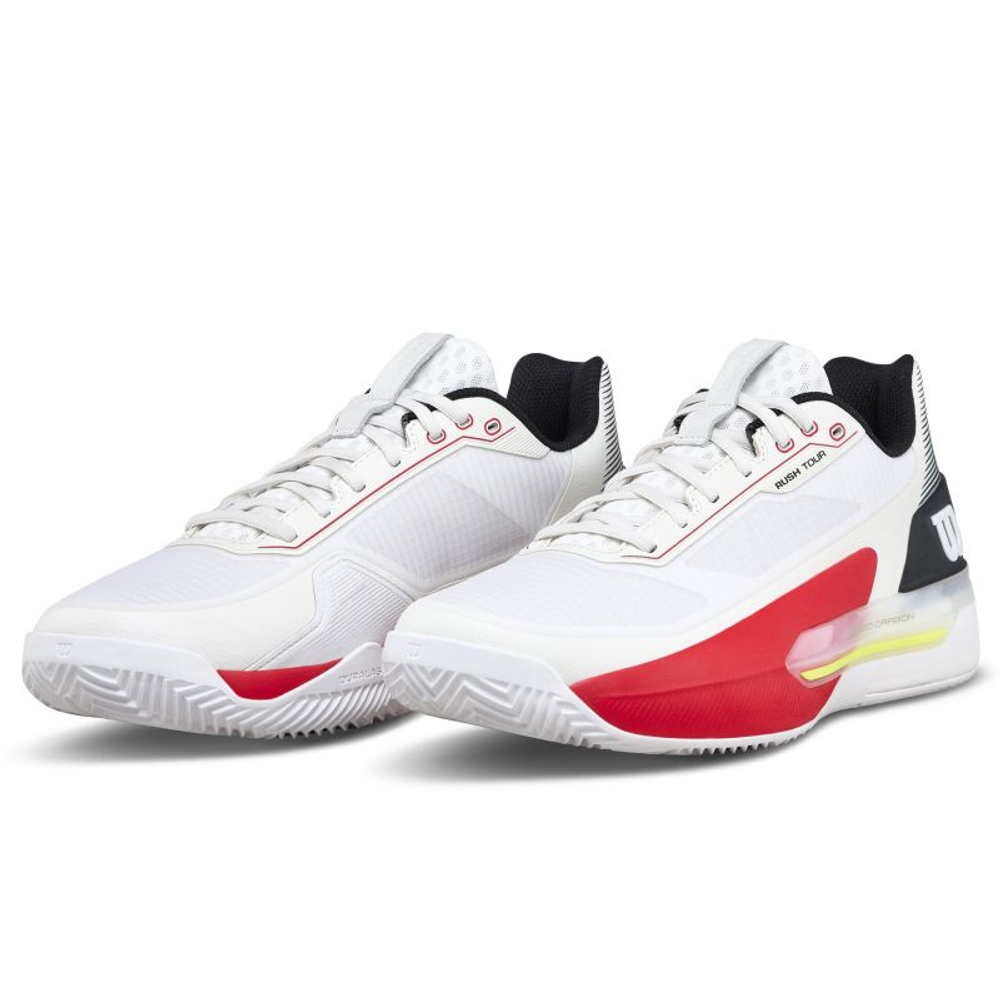 Мужские теннисные кроссовки Wilson Rush Tour 5 Clay - white/black/infrared