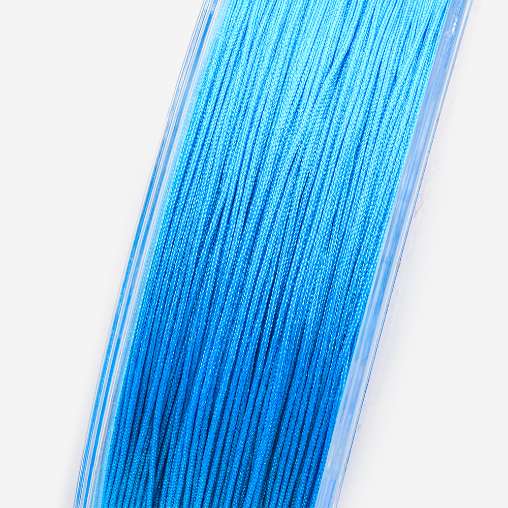 Нить для браслетов, нейлон, оттенок "Яркий голубой", 0,5мм