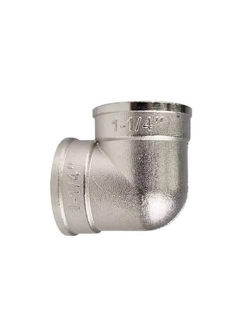 Угольник, латунь, внутренняя/внутренняя резьба 1 1/4"х90°, никель, RTP