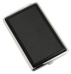 Портсигар S.Quire 340023-03 стальной с искусственной гладкой кожей цвет черный в подарочной фирменной упаковке