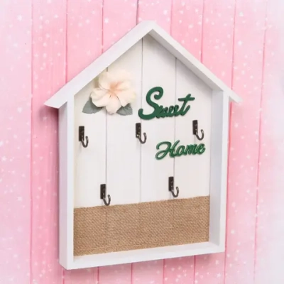 Ключница-панно «Цветочная фантазия» 26*30см 5 крючков W225