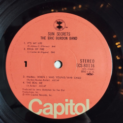 Винтажная виниловая пластинка LP Eric Burdon Band Sun Secrets (Japan 1974) (Obi)