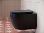 Комплект подвесной безободковый унитаз Ceramica Nova Play CN3001MB черный матовый с сиденьем микролифт + инсталляция Creto Standart 1.1