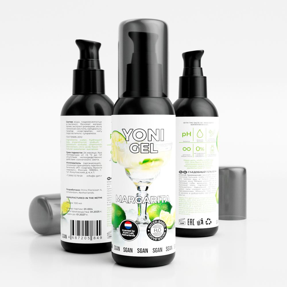 Лубрикант для орального секса SGAN YONI GEL со вкусом маргариты, 100 мл