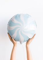 F Шар Круг Голубой Леденец конфета 18" / 46 см Голубой Макарунс (БГ-15)