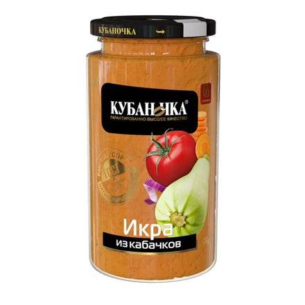 Икра из кабачков Кубаночка с/б 500гр 1/12шт