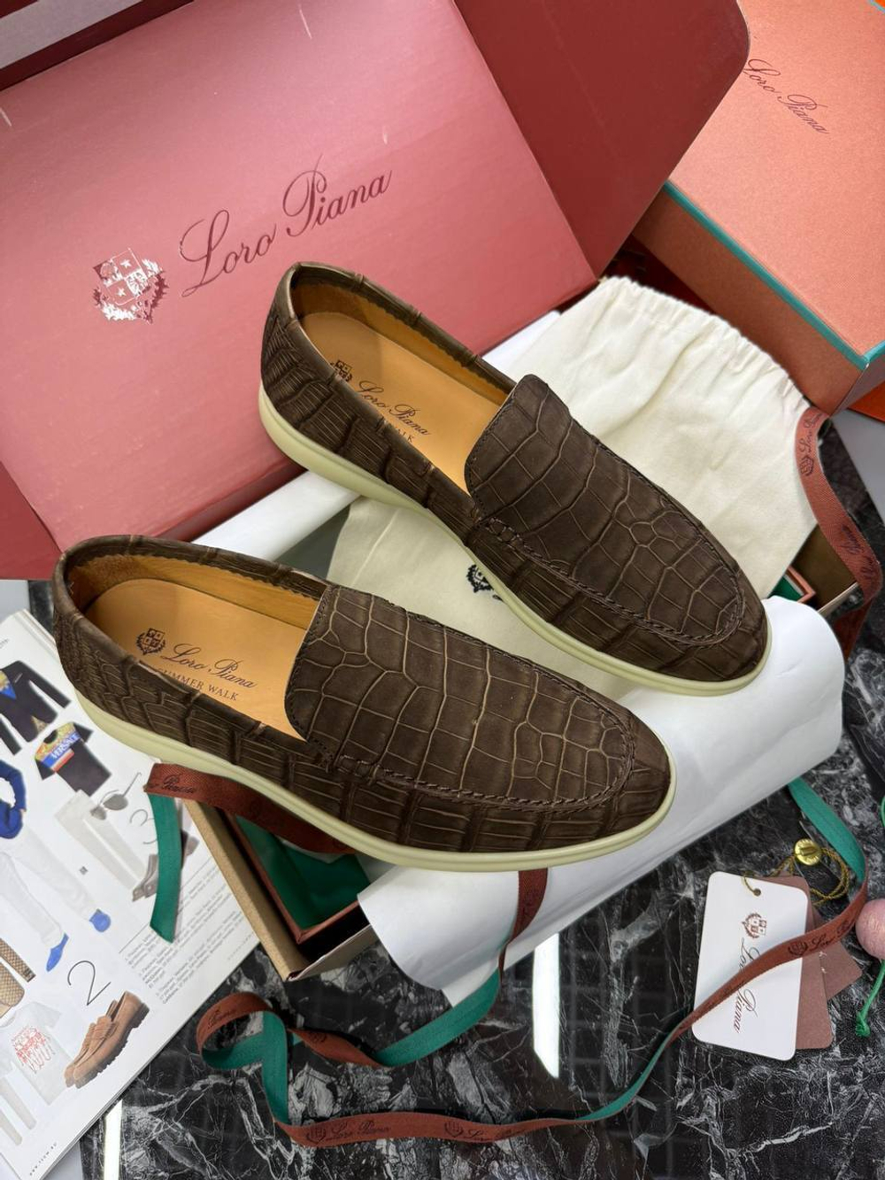 Лоферы Loro Piana кожи крокодила
