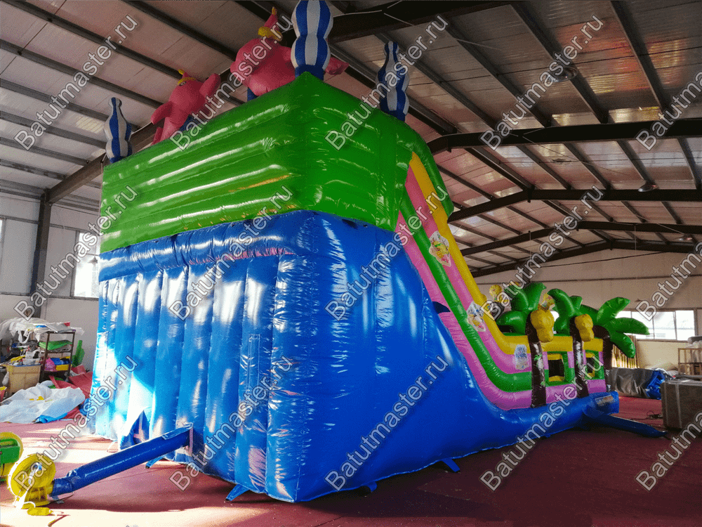 Коммерческий батут "В гостях у дельфинов", 10*5*5 м, с окнами