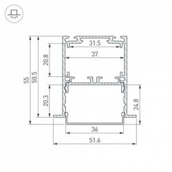 Профиль встраиваемый Arlight SL-LINIA 044682