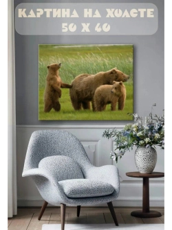 Картина на стену 40 X 50 Медведи