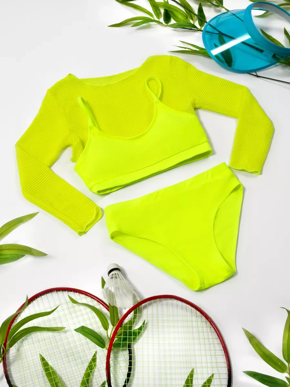 купальник раздельный спортивный 3 в 1 топ парео и трусы