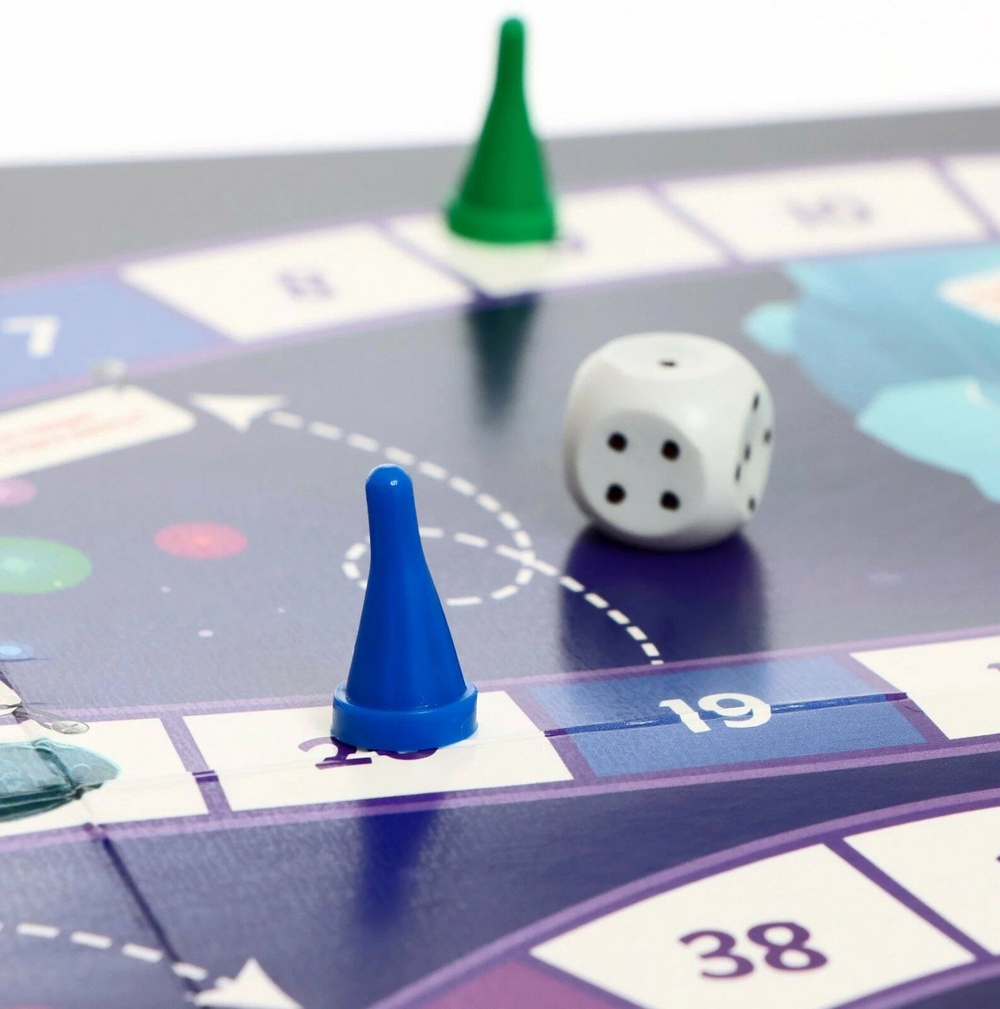 Игра-ходилка, Ракета "Галактика", 3 +, размер игрового поля 420 х 300 мм, в комплекте кубик, 4 фишки, пакет с европодвесом