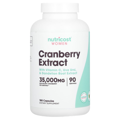 Nutricost, для женщин, экстракт клюквы, 180 капсул