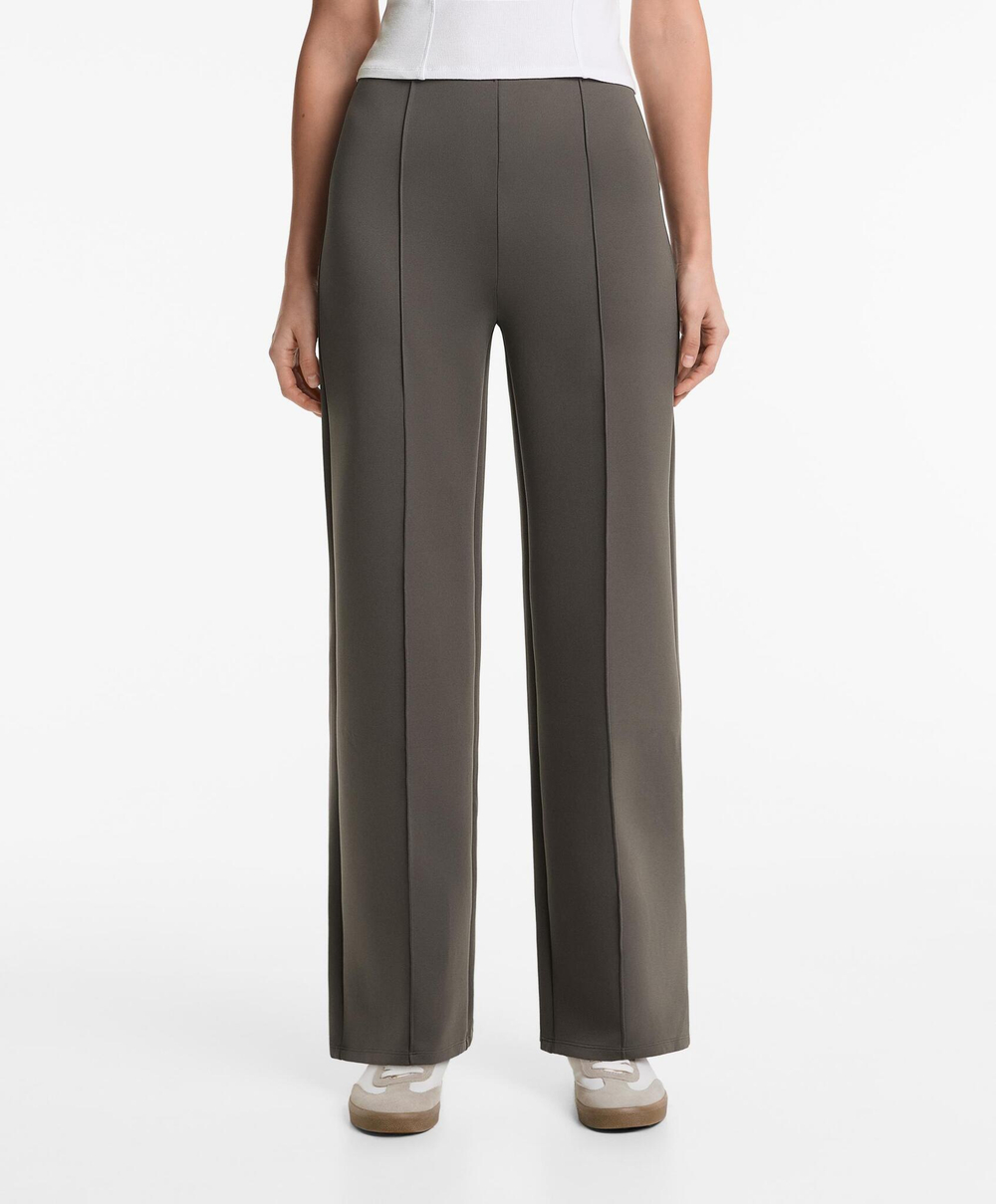 OYSHO Прямые брюки из прочной ткани, серо-зеленый